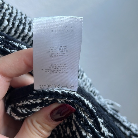 IRO Azure Striped Stretch Tweed Jacket in Black/Ecru - Picture 8 of 12